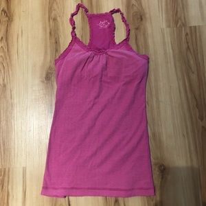 Hot Pink Ribbed Razor Back Tank Top